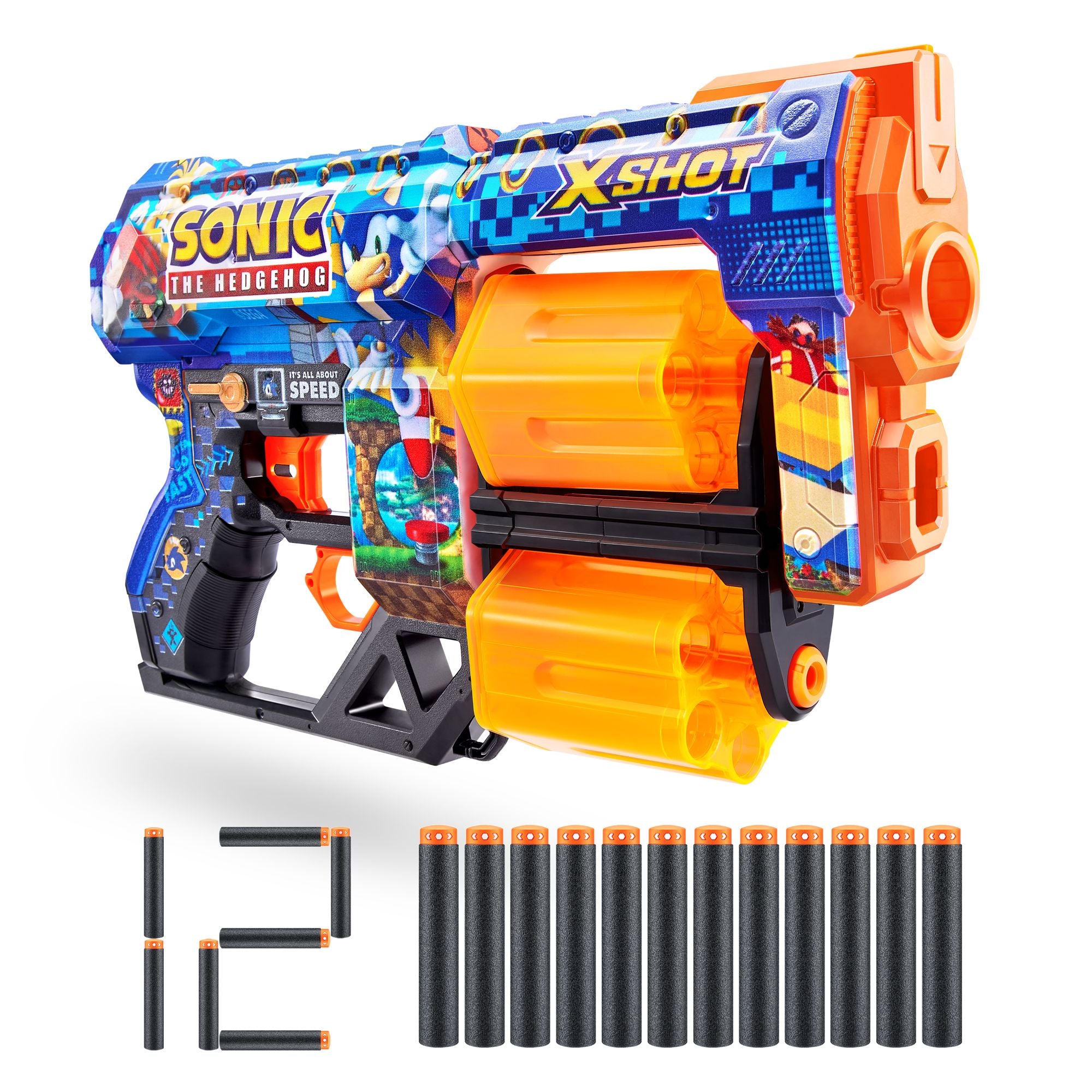ZURU XSHOT Skins Dread Dart Blaster Sonic The Hedgehog