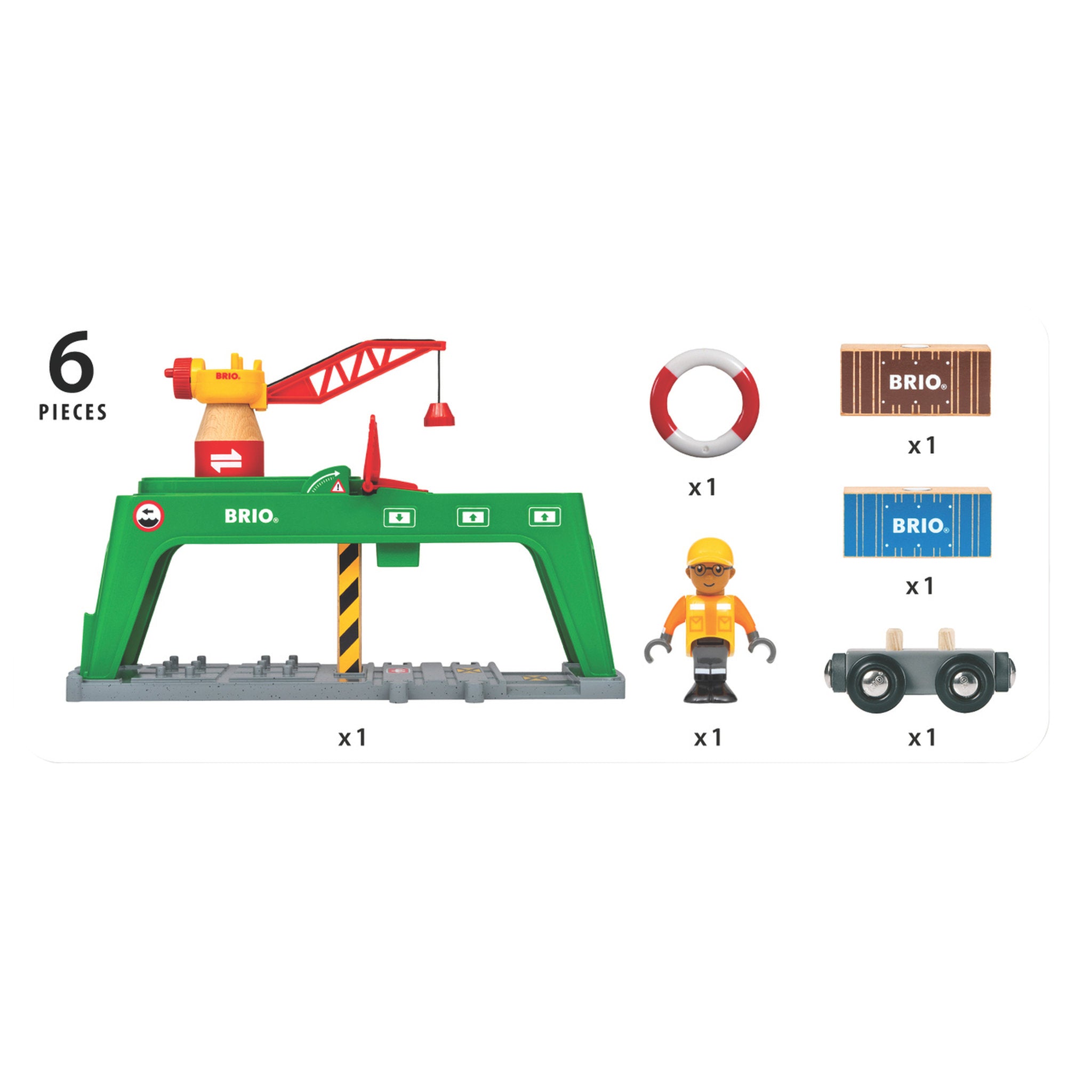 BRIO World  Crane Container Crane 6 Pieces