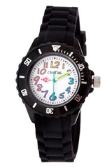 CACTUS WATCH BLACK RUBBER BAND & RAINBOW NUMBERS
