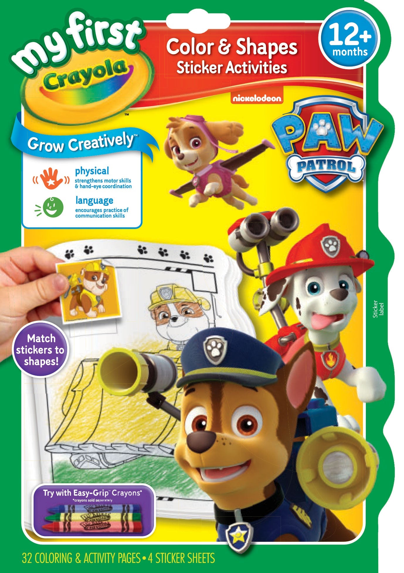 Crayola PAW Patrol My First Colour & Shapes Sticker Activity Book - Toyworld Australia
