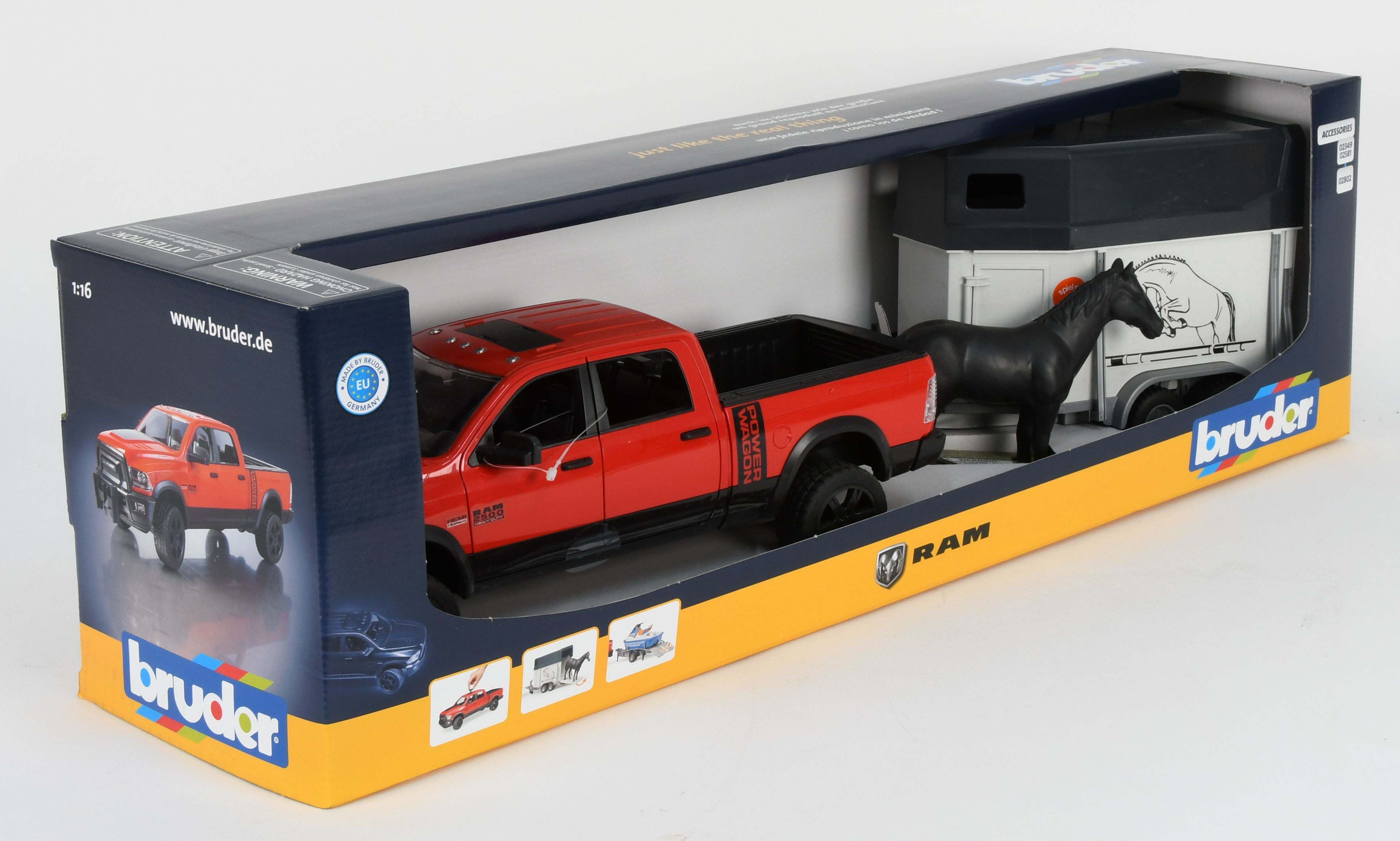 Bruder Ram Power Wagon With Horse Float - Toyworld Australia