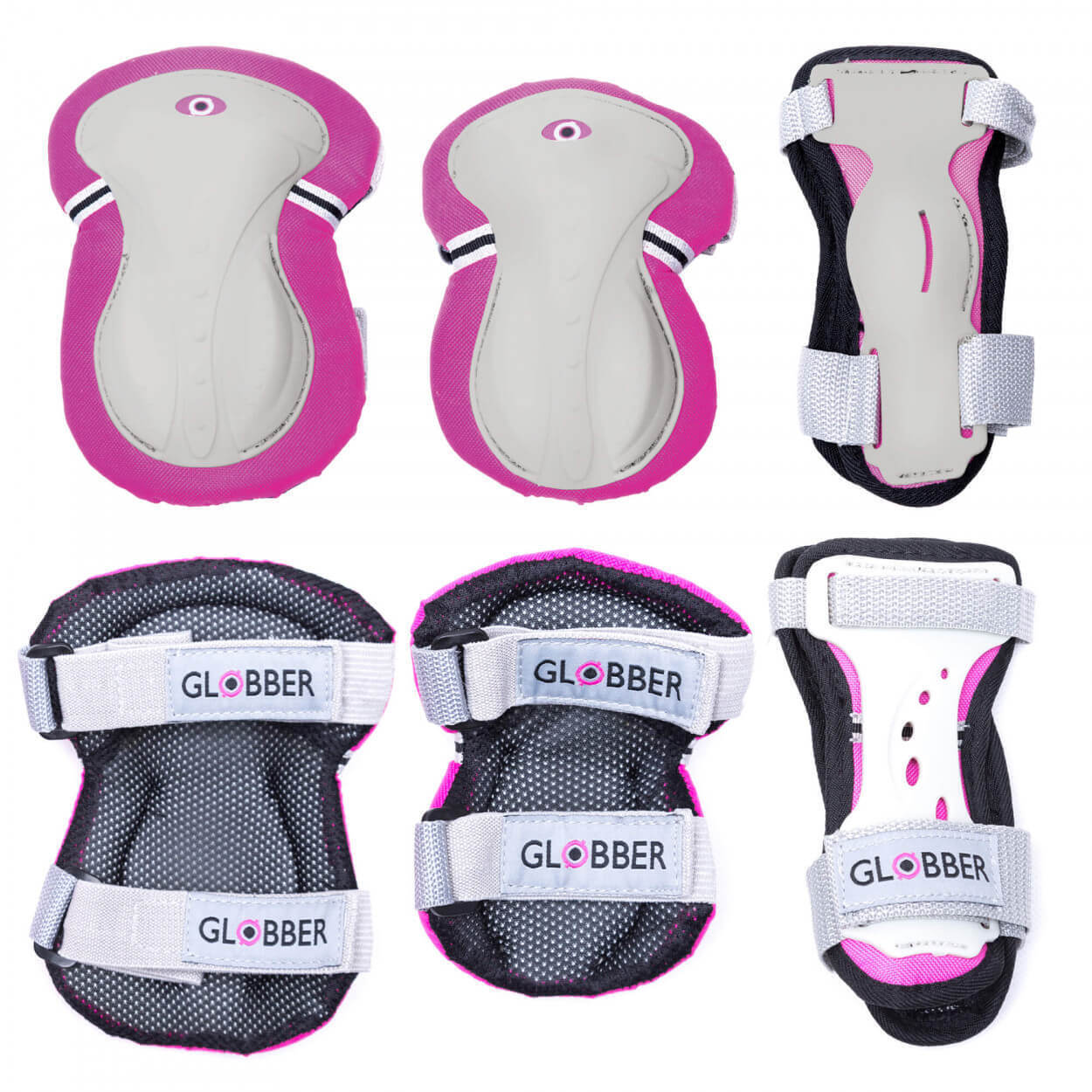 Globber Junior Protective Pad Set - Deep Pink XS