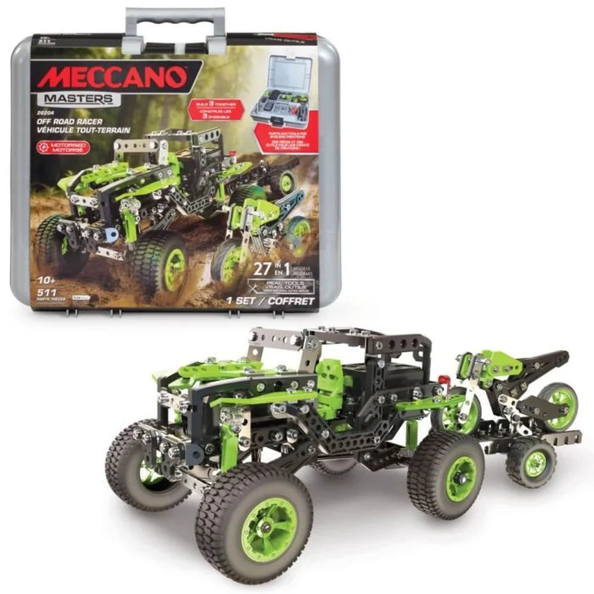 Meccano Masters 27-in-1 Off Road Racer Building Set in Case