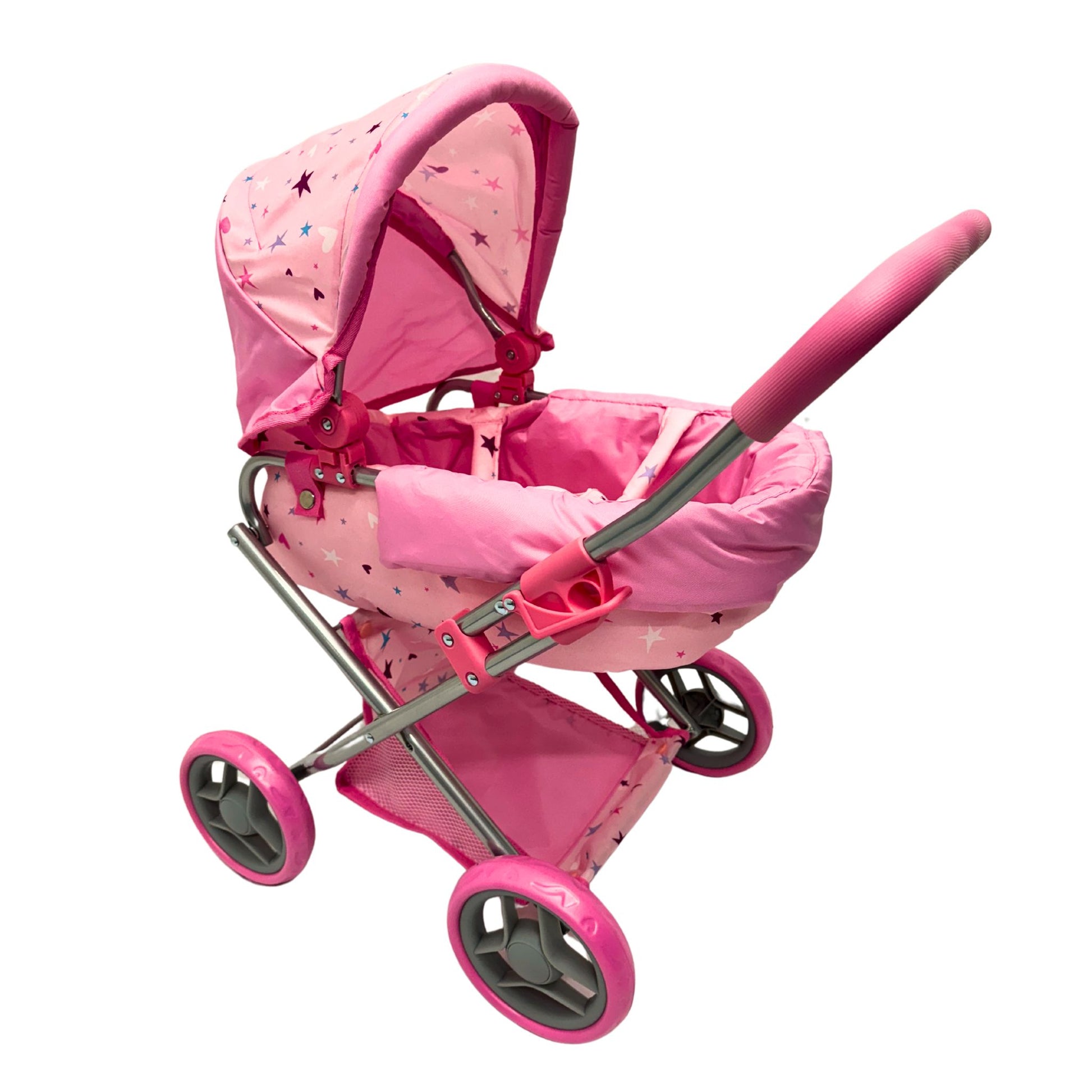 Playworld Doll Pram Medium Pink - Toyworld Australia