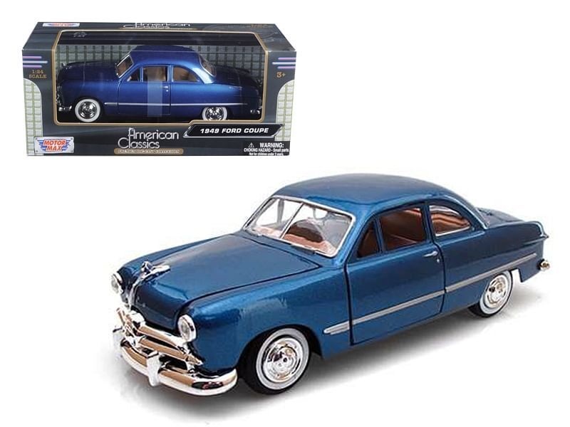MOTOR MAX 1:24 TIMELESS LEGENDS DIE-CAST VEHICLE 1949 FORD COUPE BLUE