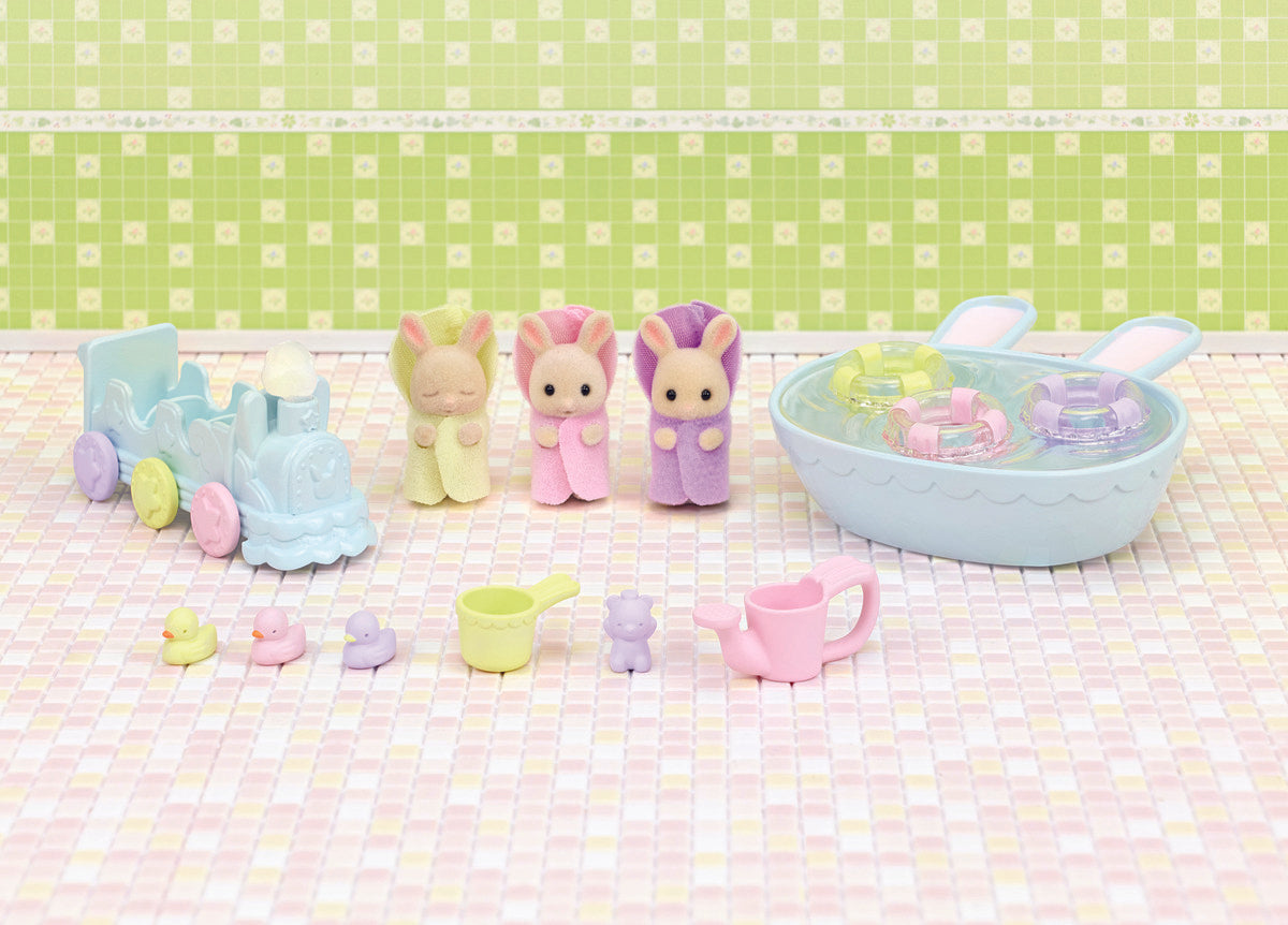 Sylvanian Families Triplets Baby Bathtime Set