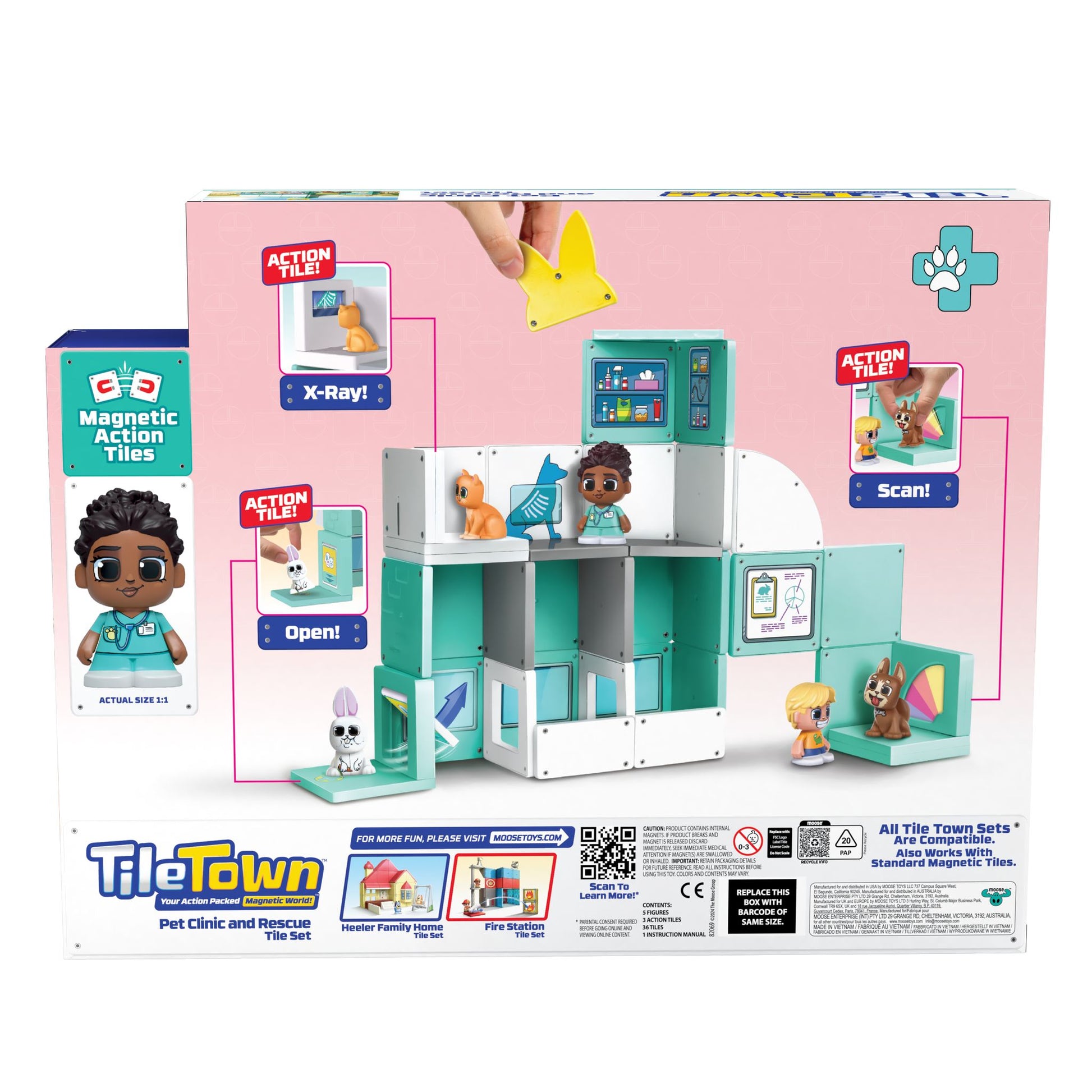 Tile Town Pet Rescue Clinic and Rescue 44 Piece Tile Set - Toyworld Australia