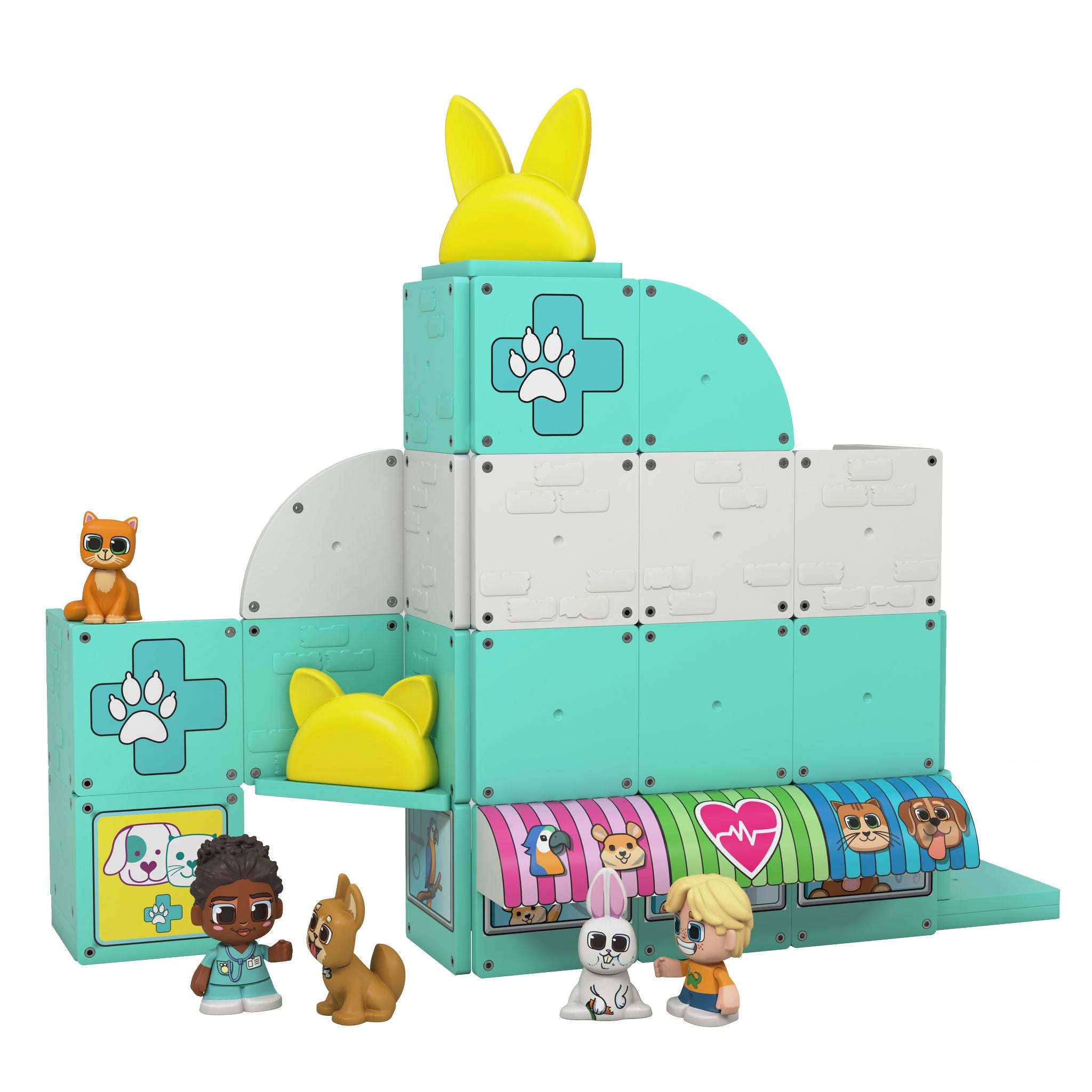 Tile Town Pet Rescue Clinic and Rescue 44 Piece Tile Set - Toyworld Australia
