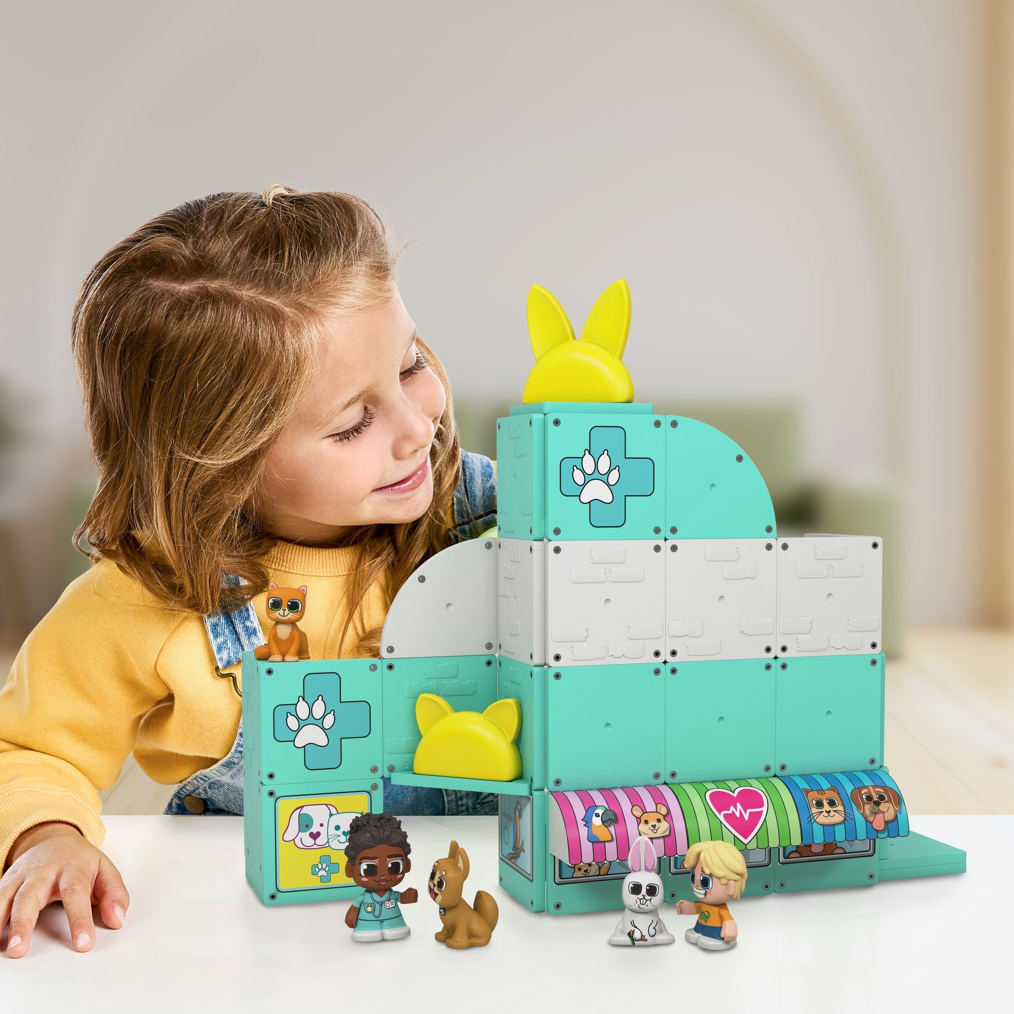 Tile Town Pet Rescue Clinic and Rescue 44 Piece Tile Set - Toyworld Australia