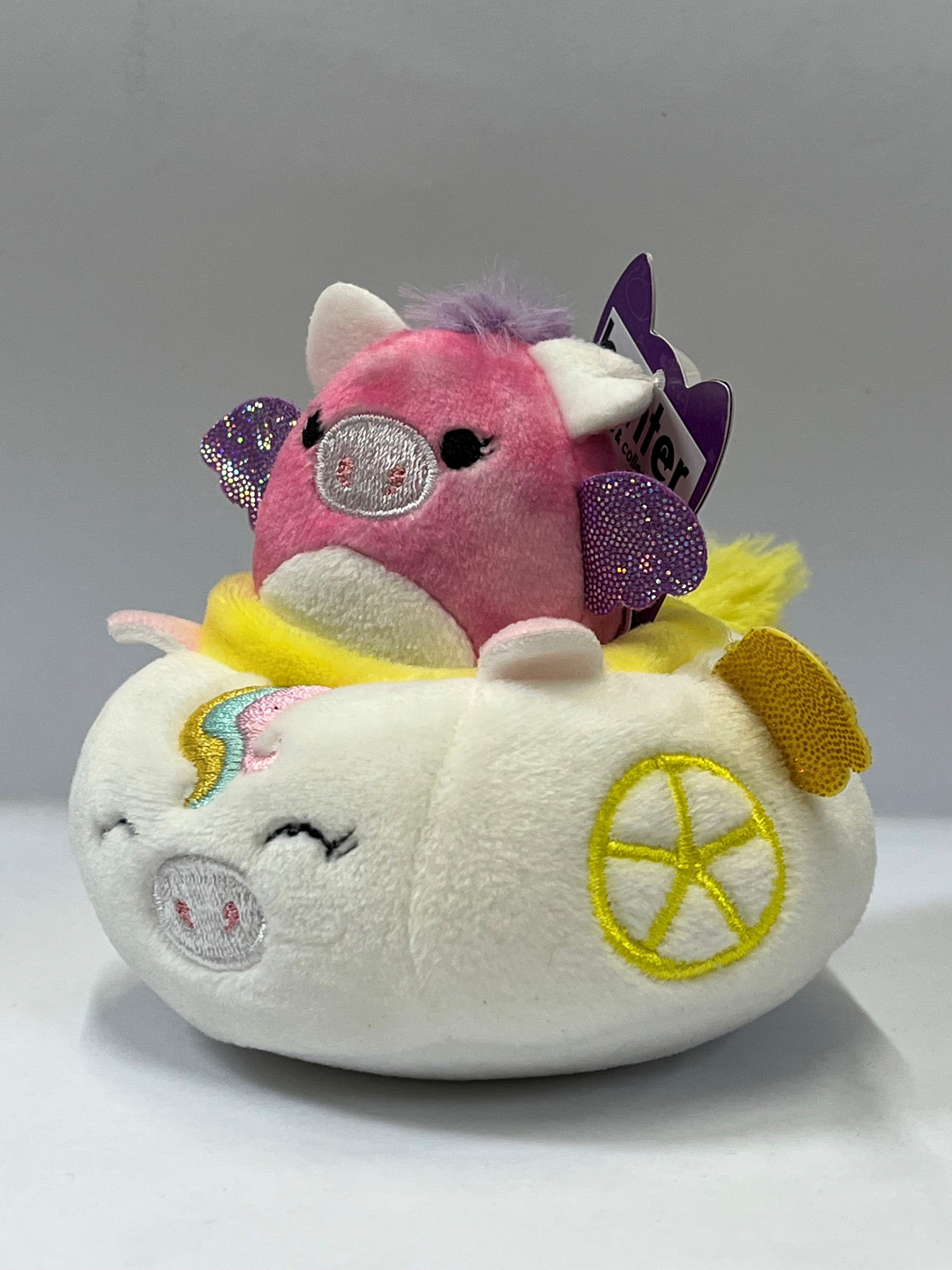 Squishmallows Squishville Mini Squishmallow In Vehicle White Car