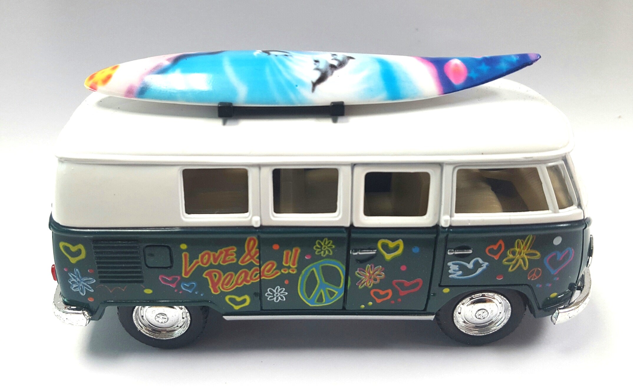 KINSMART 1:32 Die Cast VW Surfer Combivan With Surfboard Assorted Styles