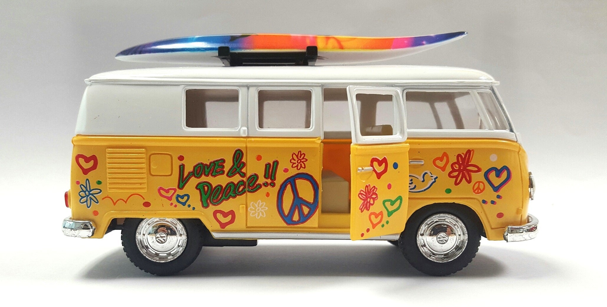 KINSMART 1:32 Die Cast VW Surfer Combivan With Surfboard Assorted Styles
