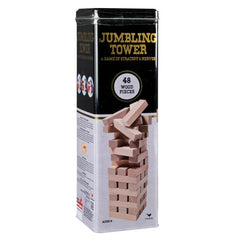 CARDINAL GAMES CLASSIC WOODEN TUMBLING TOWER IN TIN 48 PIECE