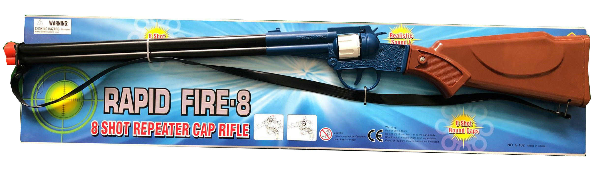 GUN 8 SHOT 26" DIECAST/PLASTIC RIFLE - Toyworld Australia