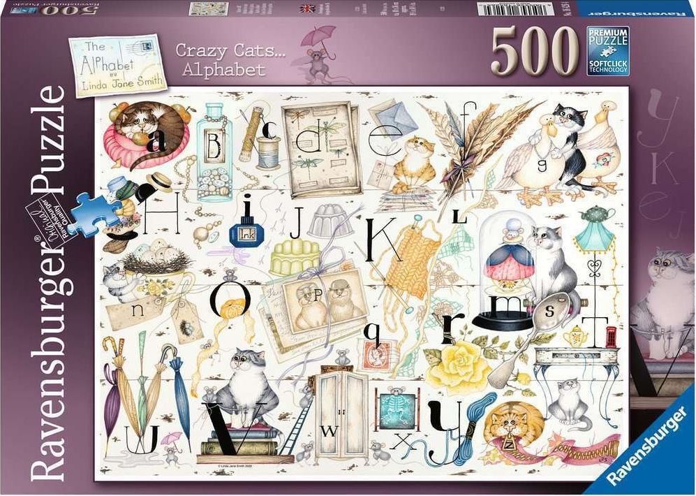 Ravensburger Crazy Cats Alphabet 500 Piece - Toyworld Australia