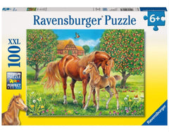 RAVENSBURGER HORSES IN THE FIELD PUZZLE 100 PIECE