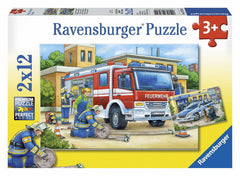 RAVENSBURGER POLICE AND FIREFIGHTERS PUZZLE 2X12 PIECE