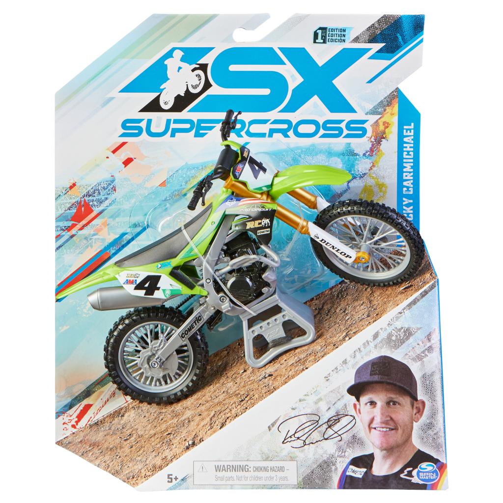 SX SUPERCROSS 1:10 DIE CAST COLLECTOR MOTORCYCLE - RICKY CARMICHAEL