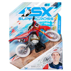 SX SUPERCROSS 1:10 DIE CAST COLLECTOR MOTORCYCLE - COLE SEELY (WHITE WHEELS)