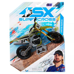 SX SUPERCROSS 1:10 DIE CAST COLLECTOR MOTORCYCLE - JUSTIN BARCIA (GREEN)