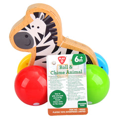 PLAYGO TOYS ENT. LTD.  ROLL AND CHIME ANIMAL - BEECH WOOD