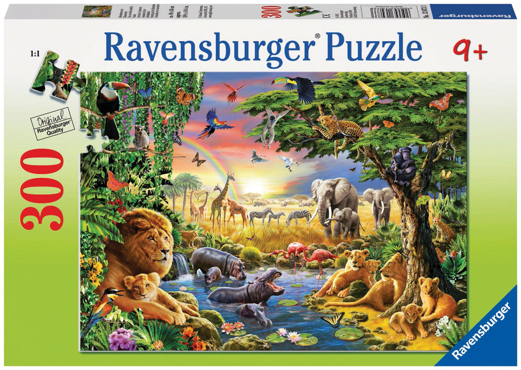 RAVENSBURGER AT THE WATERING HOLE PUZZLE 300 PIECE