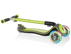 GLOBBER ELITE DELUXE SCOOTER WITH LIGHTS - LIME GREEN