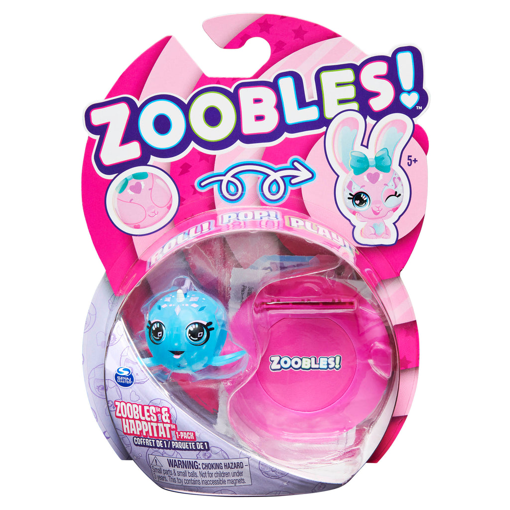 ZOOBLES ANIMALS SINGLE PACK SKY BLUE NARWHAL