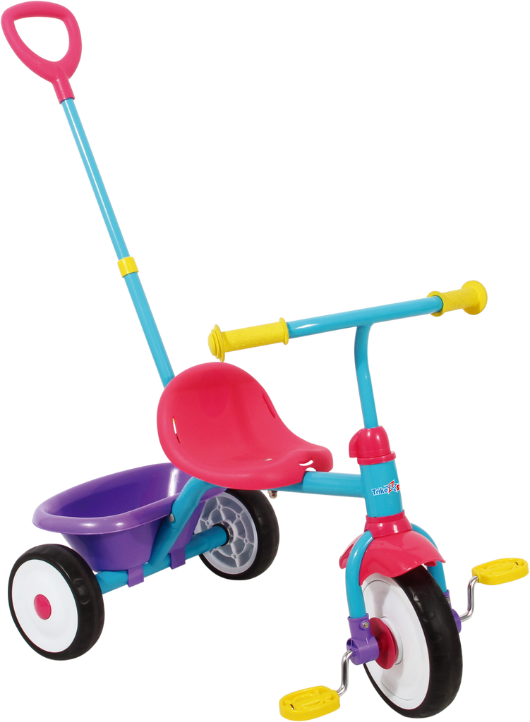 TRIKE STAR MY FIRST TRIKE WITH PUSH HANDLE PINK/BLUE