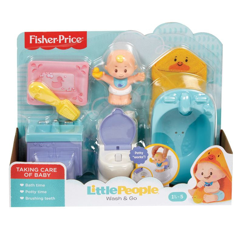 FISHER-PRICE LITTLE PEOPLE SNUGGLE TWINS SMALL PLAYSET WASH & GO
