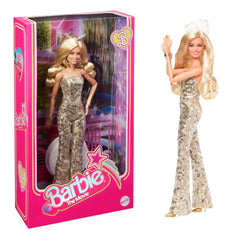 BARBIE THE MOVIE BARBIE DOLL IN GOLD DISCO JUMPSUIT