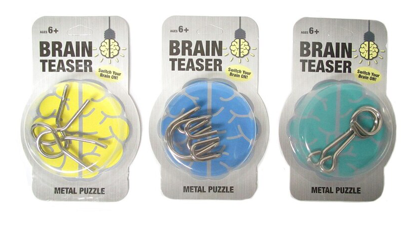 METAL BRAIN TEASER PUZZLES ASSORTED STYLES