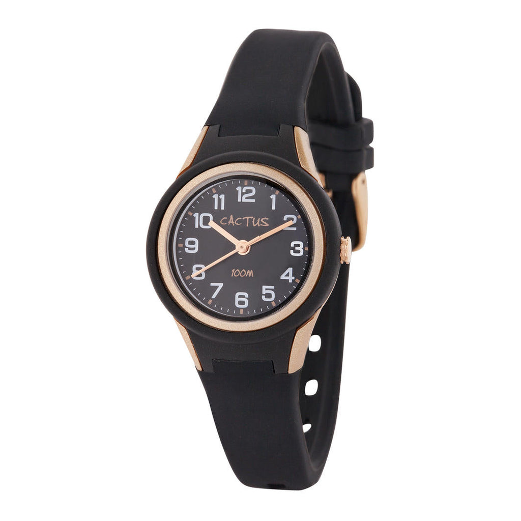 CACTUS STYLE KIDS WATCH BLACK AND GOLD