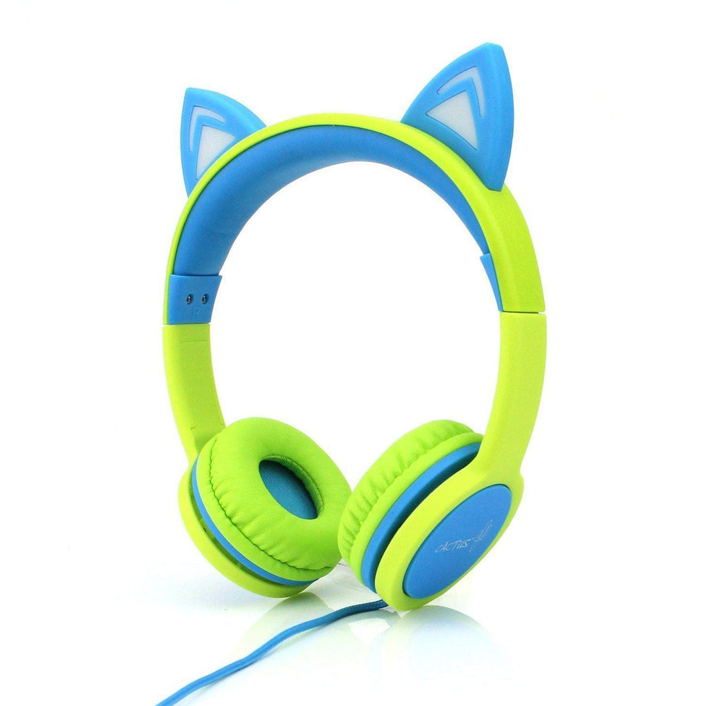 CACTUS WATCH ON-EAR COMFORT HEADPHONES LIME & BLUE
