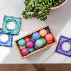 CONNETIX MAGNETIC TILES 16 PIECE PASTEL REPLACEMENT BALL PACK
