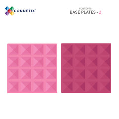 CONNETIX MAGNETIC TILES 2 PIECE BASE PLATE PACK PINK & BERRY