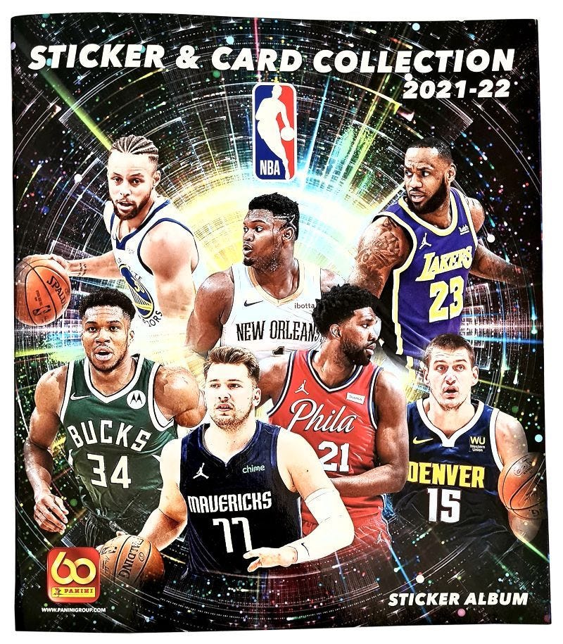 PANINI NBA HOOPS 2021-22 BASKETBALL STICKERS AND CARD COLLECTION ALBUM