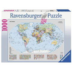 RAVENSBURGER POLITICAL WORLD MAP PUZZLE 1000 PIECE