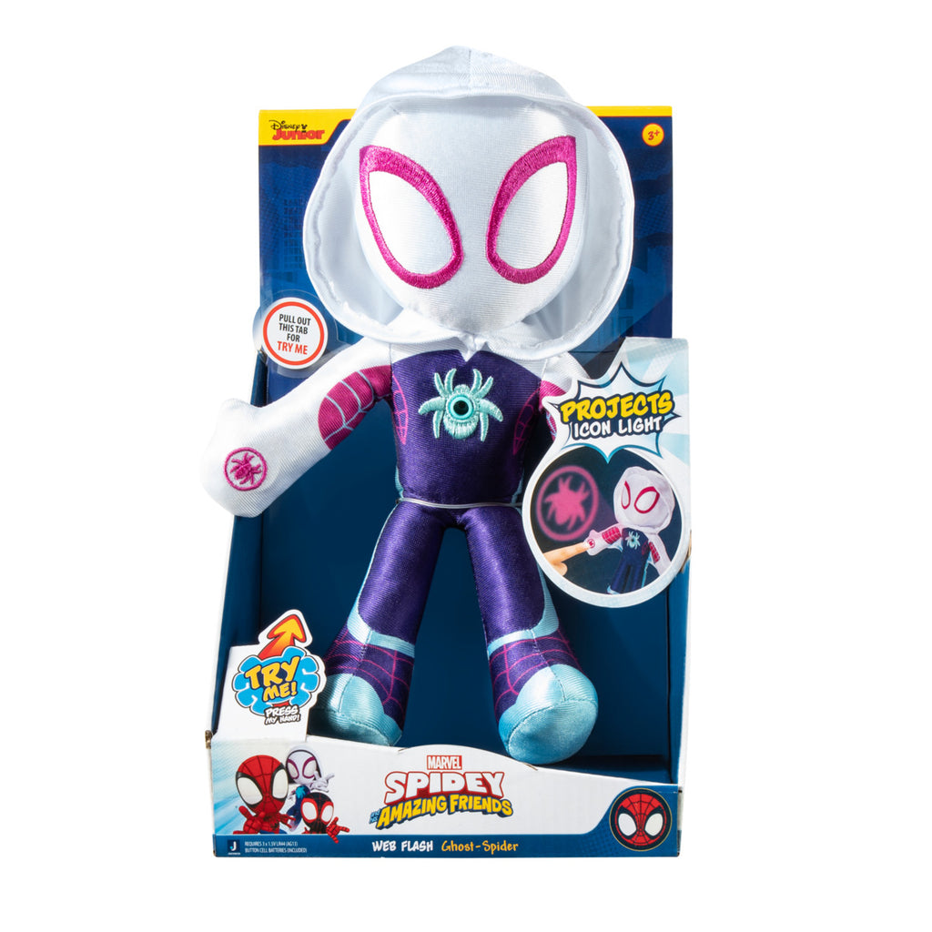 MARVEL SPIDEY & HIS AMAZING FRIENDS WEB FLASH FEATURE PLUSH - GHOST SPIDER