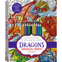 KALEIDOSCOPE COLOURING KIT - DRAGONS, DINOS, ROBOTS AND MORE
