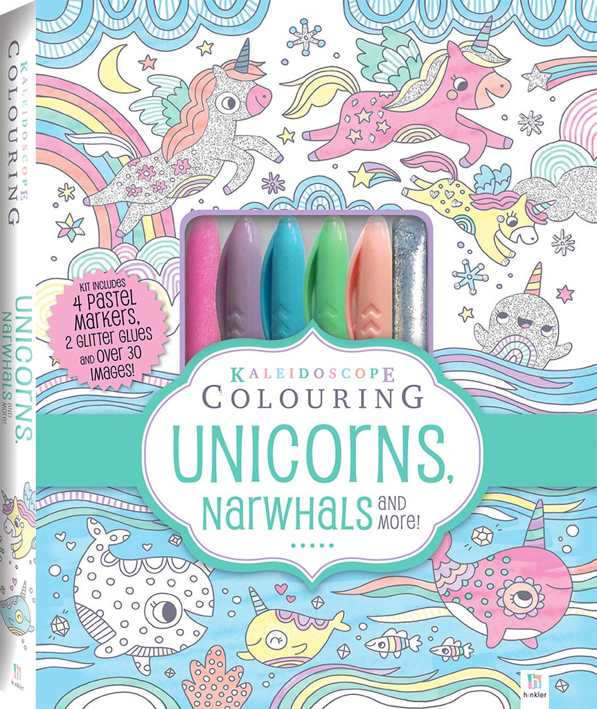 KALEIDOSCOPE COLOURING KIT - UNICORNS, NARWHALS AND MORE